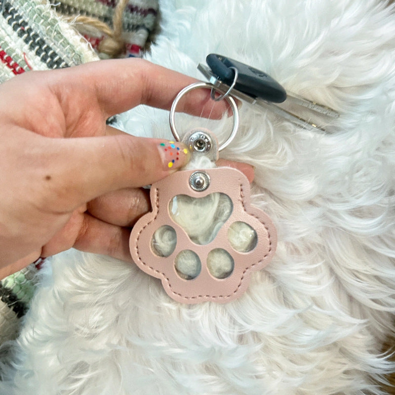 FurEver Paw Leather Keychain