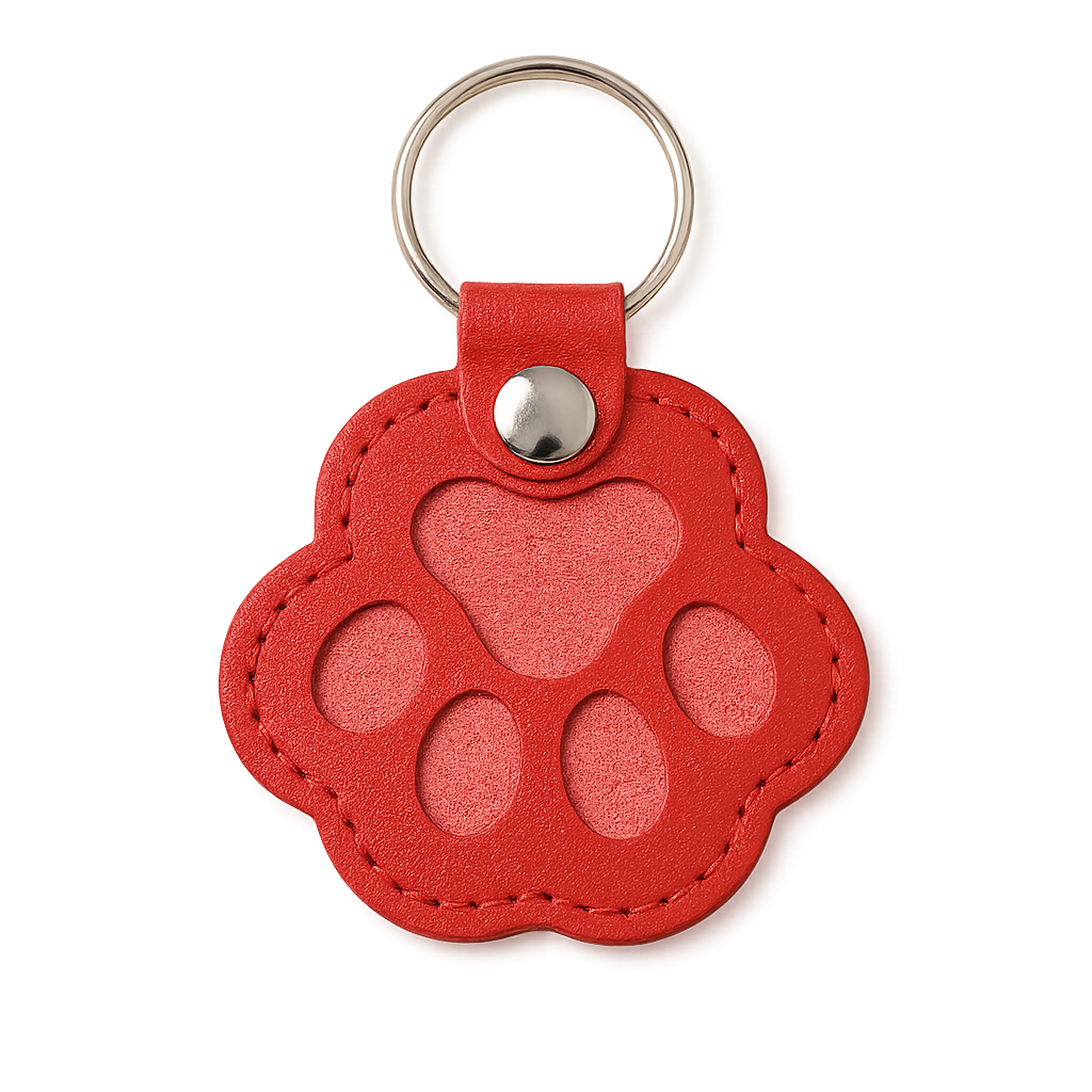 FurEver Paw Leather Keychain