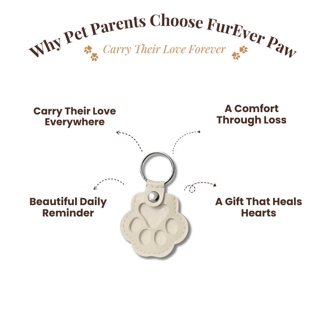 FurEver Paw Leather Keychain