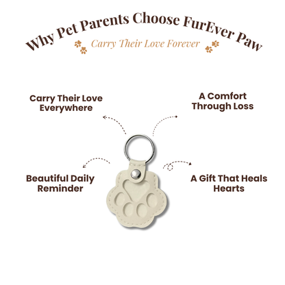 FurEver Paw Leather Keychain