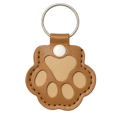 FurEver Paw Leather Keychain
